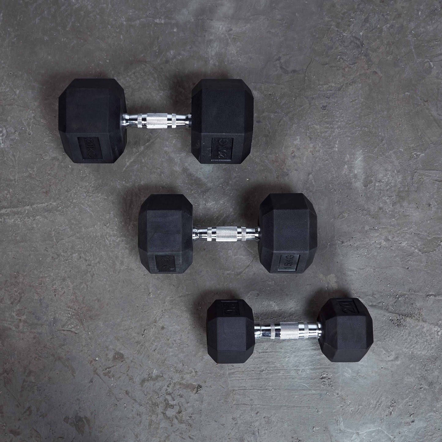 Rubber Hex Head Dumbbells